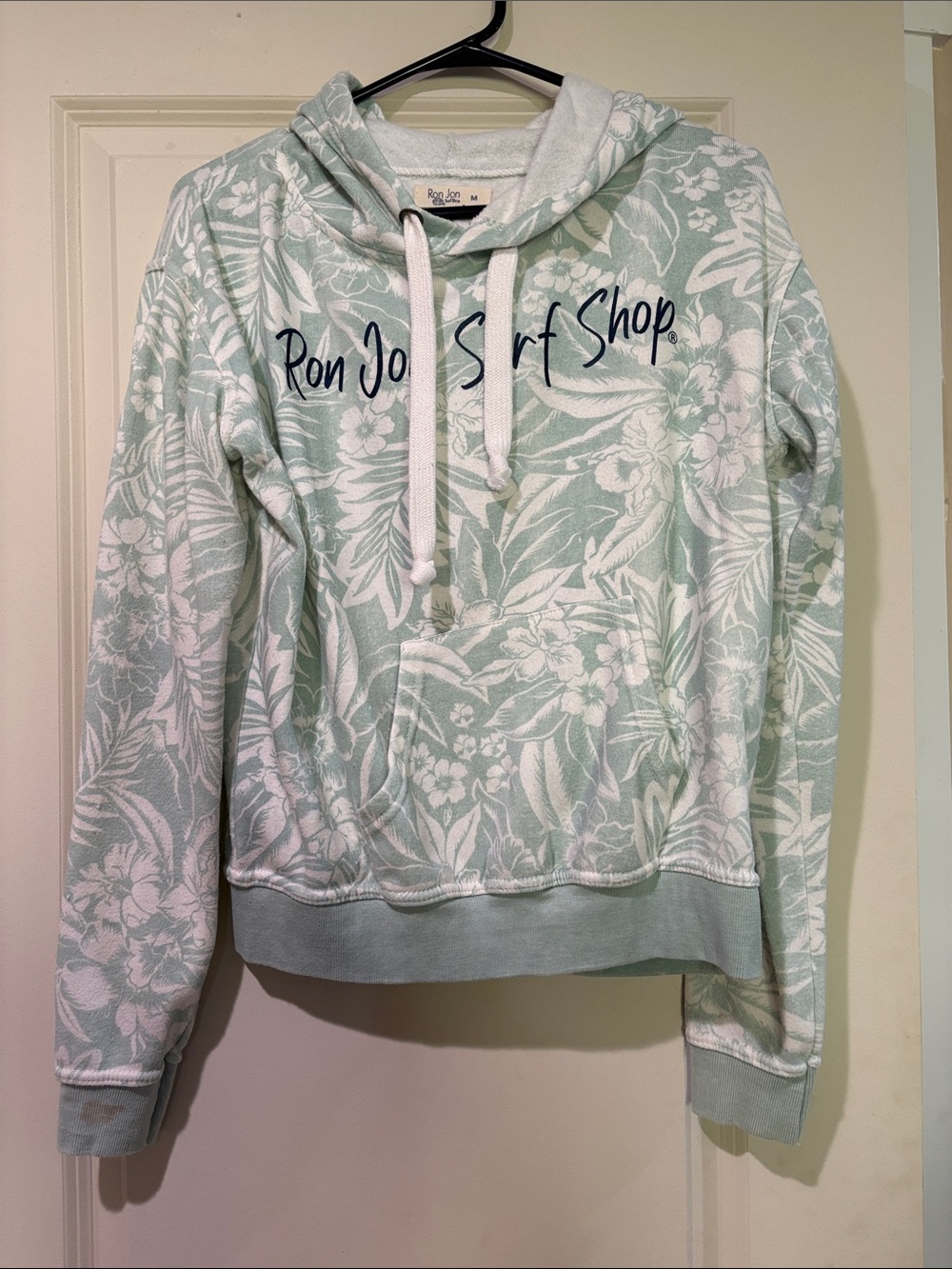 Ron Jon Mint Green Floral Pullover Hoodie